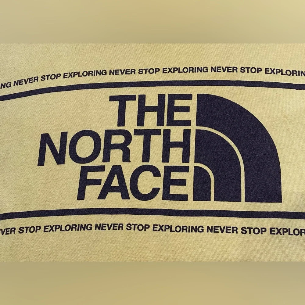 The North Face Standard Fit Adult M Yellow/Brown Short Sleeve Cotton Graphic Tee